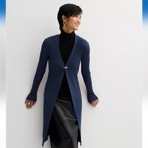 Nine West Hardware Long CardiganColor: Resolute Blue, Size: LARGE (EUC) - Picture 1 of 11
